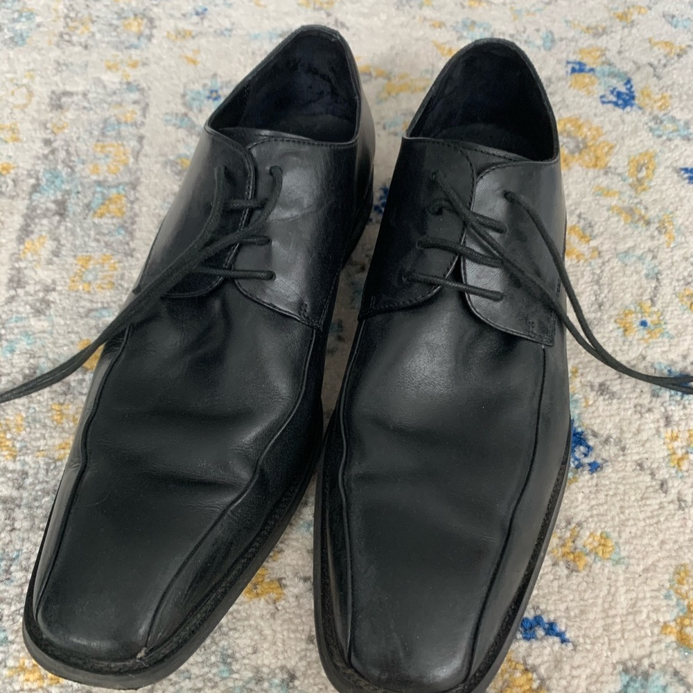 Kenneth Cole Mens Black Leather Oxfords Shoes 11M